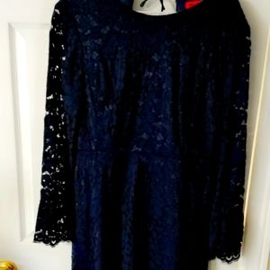 Betsey Johnson blue full lace formal long-sleeve dress size (10)